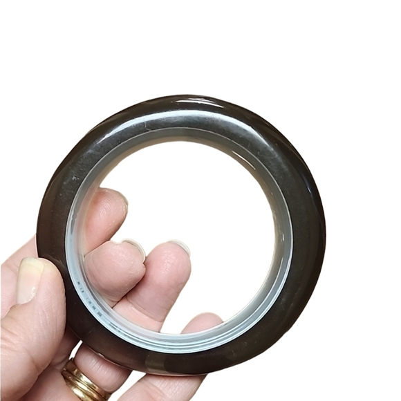 Vintage 80s Smoky Lucite Bangle Bracelet Mod Retro GoGo Translucent - Picture 14 of 15